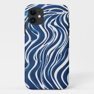 Blauw wit wervelpatroon 06 Case-Mate iPhone case