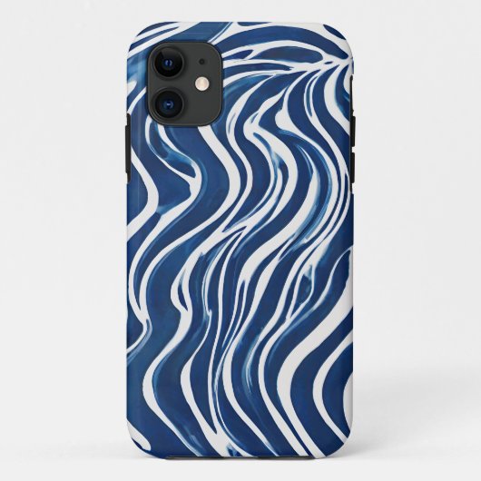 Blauw wit wervelpatroon 06 Case-Mate iPhone case (Achterkant)