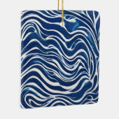 Blauw wit wervelpatroon 06 keramisch ornament (Rechts)