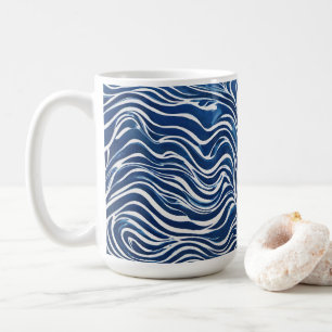 Blauw wit wervelpatroon 06 koffiemok