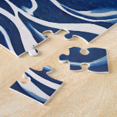 Blauw wit wervelpatroon 06 legpuzzel (Zijkant)