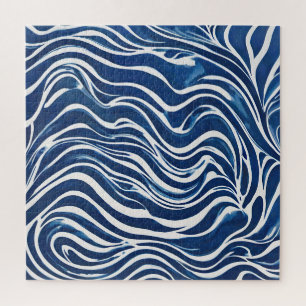 Blauw wit wervelpatroon 06 legpuzzel
