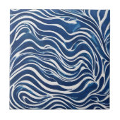 Blauw wit wervelpatroon 06 tegeltje (Voorkant)