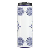 Blauw & Wit wezen mandala thermische tumbler Thermosbeker (Achterkant)