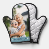 Blauw & Wit Wij houden van u Foto Ovenwant (Voorkant / Achterkant)