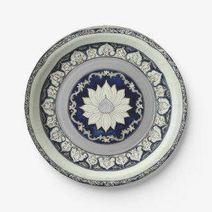 Blauw & Wit wildflower Bloemen Keramisch porselein Papieren Bordje