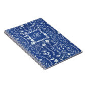 Blauw-Wit WIldflower Monogram Notitieboek (Rechterzijde)