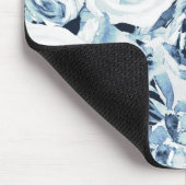 Blauw & Wit Winter Bloemrozen Vintage Muismat (Hoek)