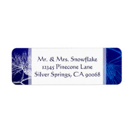 Blauw Wit Winter Pine Custom Adresetiketten Etiket