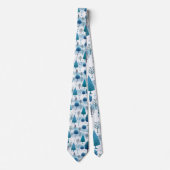 Blauw-wit Winter Wonderland Stropdas (Voorkant)