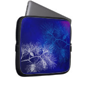 Blauw wit winterpatroon laptop sleeve (Voorkant Rechts)