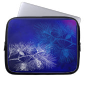Blauw wit winterpatroon laptop sleeve (Voorkant)