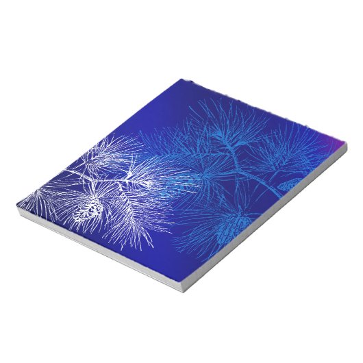 Blauw wit winterpatroon notitieblok (Linkerzijde)