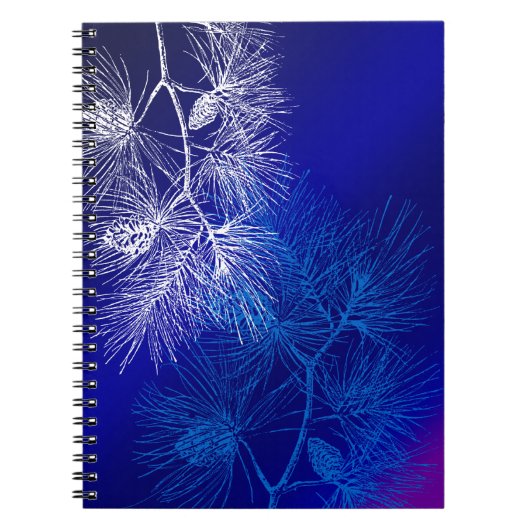 Blauw wit winterpatroon notitieboek (Voorkant)