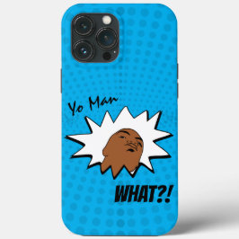 blauw wit Yo Man Wat je wilt Mok Shot Comics Case-Mate iPhone Case