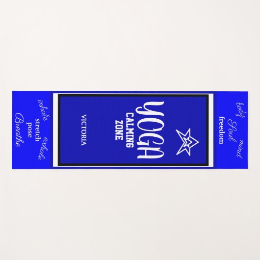 Blauw wit yogamat (Voorkant (horizontaal))