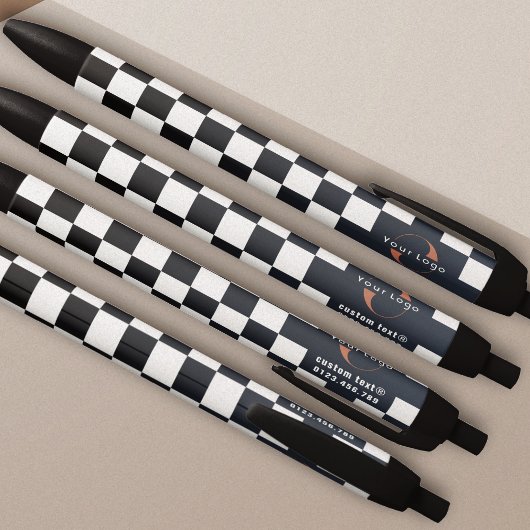 Blauw & Wit Zakelijk logo Company merk Checkers Zwarte Inkt Pen
