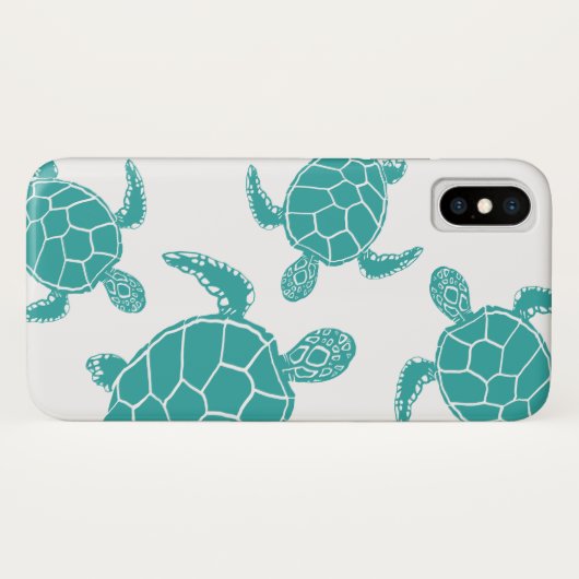 Blauw Wit Zee Schildpadden Case-Mate iPhone Case (Achterkant (horizontaal))