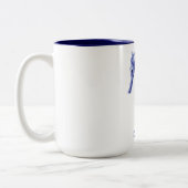 Blauw-wit zeepaardje Two-Tone koffie mok (Links)