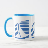 Blauw-wit zeilboot Koffie Mok (Links)