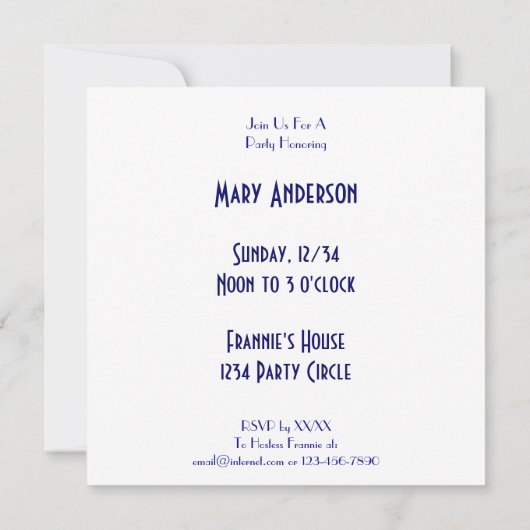 Blauw Wit Zeilboten Nautische Aangepaste Uitnodigi Kaart (Achterkant)