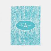 Blauw-wit zigzag fleece deken (Voorkant)