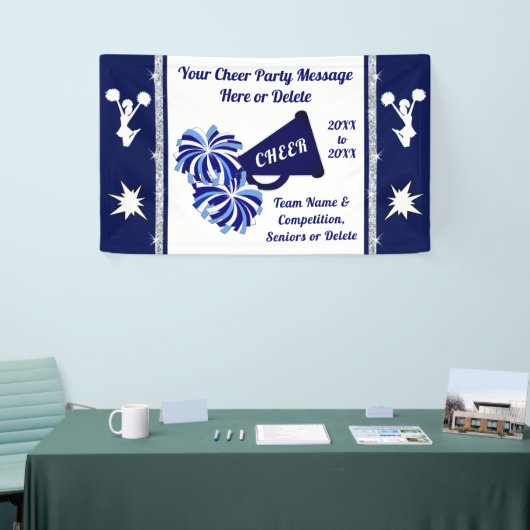 Blauw, wit, zilver, Aangepast, Voorste banners (Beurs)
