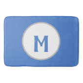Blauw-wit-zilver-monogram Badmat (Voorkant)