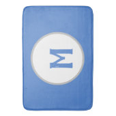 Blauw-wit-zilver-monogram Badmat (Voorkant Verticaal)