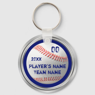 Blauw, wit, zilveren Cheap Baseball Team Giften Sleutelhanger
