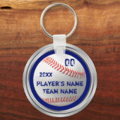 Blauw, wit, zilveren Cheap Baseball Team Giften Sleutelhanger (Voorkant)
