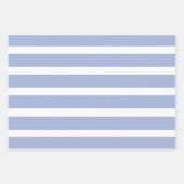 Blauw wit zomer kuststreep patroon inpakpapier vel (Voorkant 3)