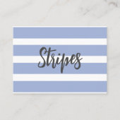 Blauw wit zomer kuststreep patroon visitekaartje (Voorkant)