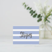 Blauw wit zomer kuststreep patroon visitekaartje (Staand voorkant)