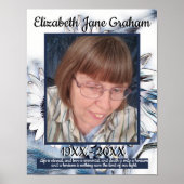 Blauw-wit Zonnebloem Kunst | Foto | Begrafenis Poster (Voorkant)