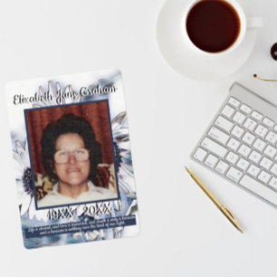 Blauw-wit Zonnebloem Kunst   Foto   Begrafenis Programmakaart