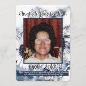 Blauw-wit Zonnebloem Kunst | Foto | Begrafenis Programmakaart (Voorkant)