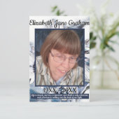 Blauw-wit Zonnebloem Kunst met Foto en Citaat Bedankkaart (Staand voorkant)