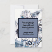 Blauw-wit Zonnebloem Kunst met Foto en Citaat Bedankkaart (Achterkant)