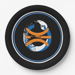 Blauw/wit/zwart Basketball 9-inch Borden Papieren Bordje