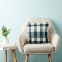 Blauw Wit Zwart Buffalo Plaid Klassiek Rustiek 