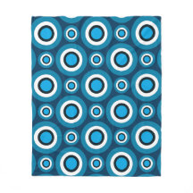 Blauw Wit Zwart Cirkel Ring Bubble Op-Art Patroon