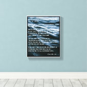 BLAUW WIT ZWART HAPPY THANKSGIVING PSALMEN 100 CANVAS AFDRUK (Insitu (Houten vloer))