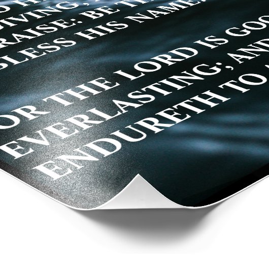 BLAUW WIT ZWART HAPPY THANKSGIVING PSALMEN 100 FOTO AFDRUK (Hoek)