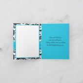 Blauw, wit, zwarte vleermuis Mitswa Bedankt Opmerk (Binnen)