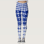 Blauw wit Zweden Winter Heoundstooth Leggings (Voorkant)