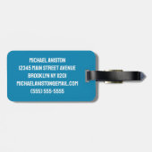 Blauw Wit Zwemmer Zwembad Water Custom Bagagelabel (Achterkant horizontaal)