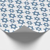 Blauw witboek met joodse Star-vormgeving Cadeaupapier (Hoek)