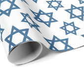 Blauw witboek met joodse Star-vormgeving Cadeaupapier (Rol Hoek)