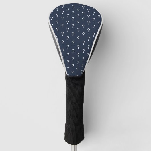 Blauw witboek-vraagteken Overlooppapier Golfheadcover (Voorkant)